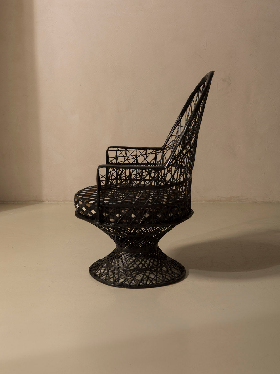 Black fiberglass armchair