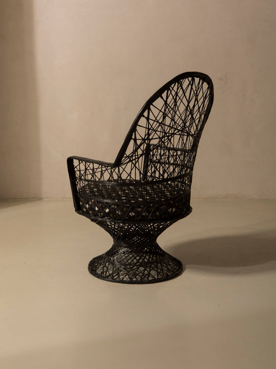 Black fiberglass armchair