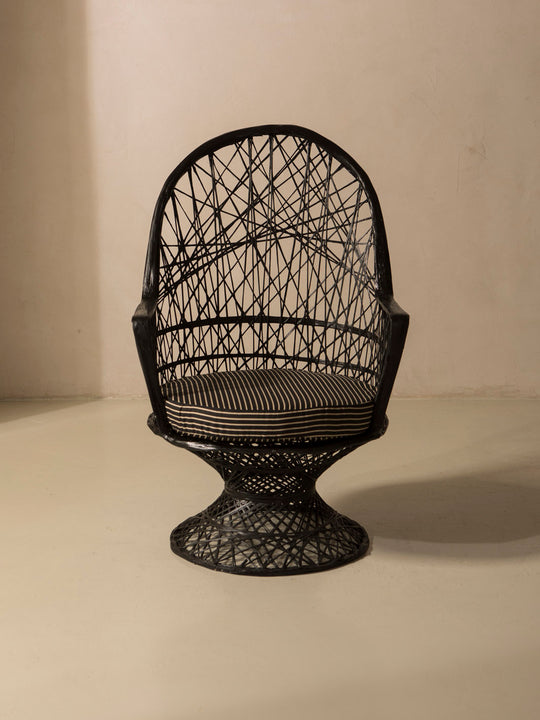 Black fiberglass armchair