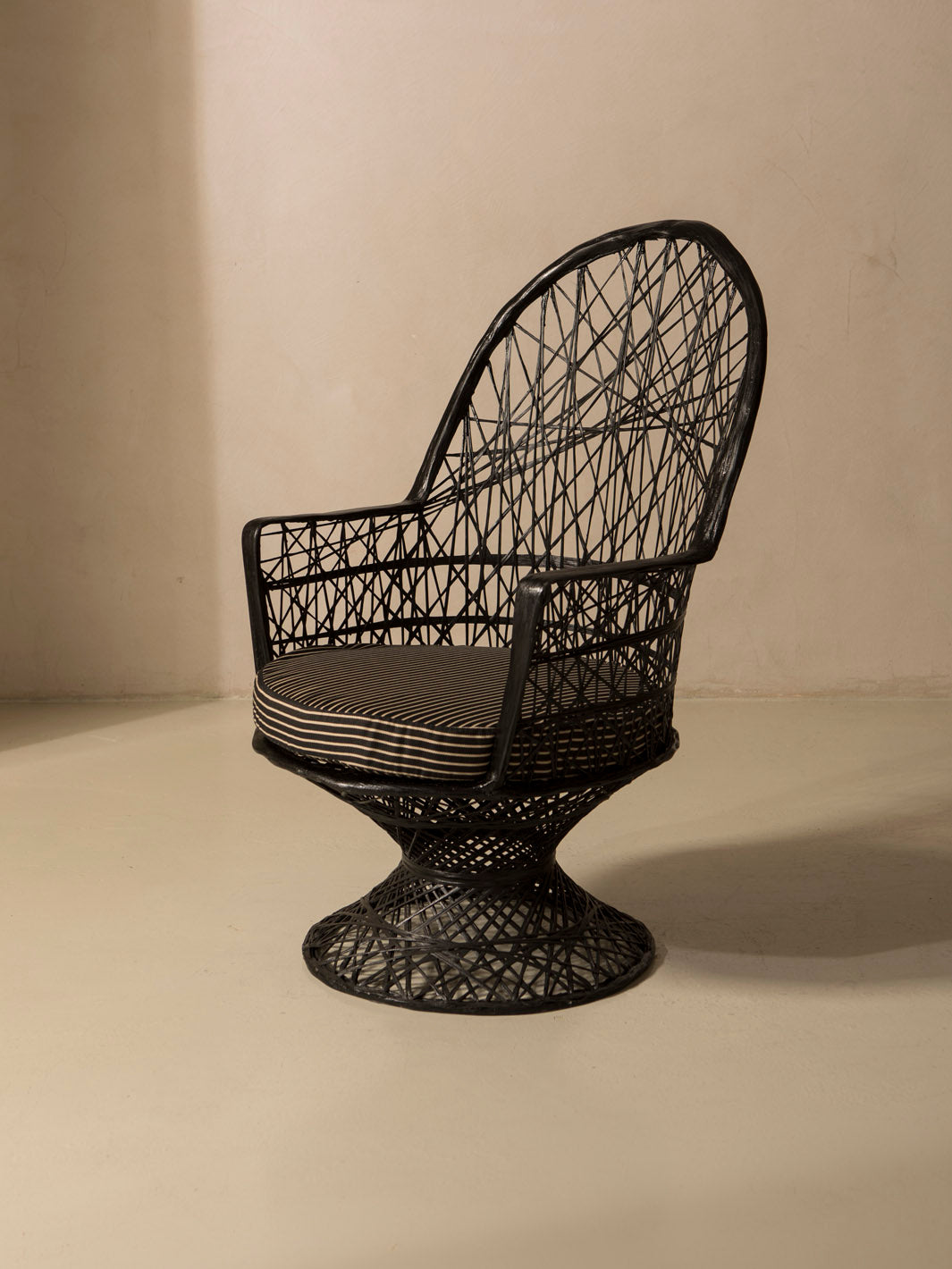 Black fiberglass armchair