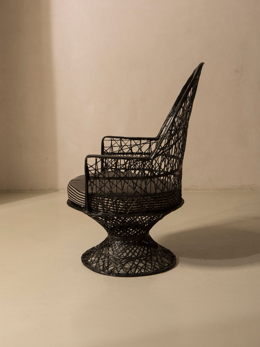 Black fiberglass armchair