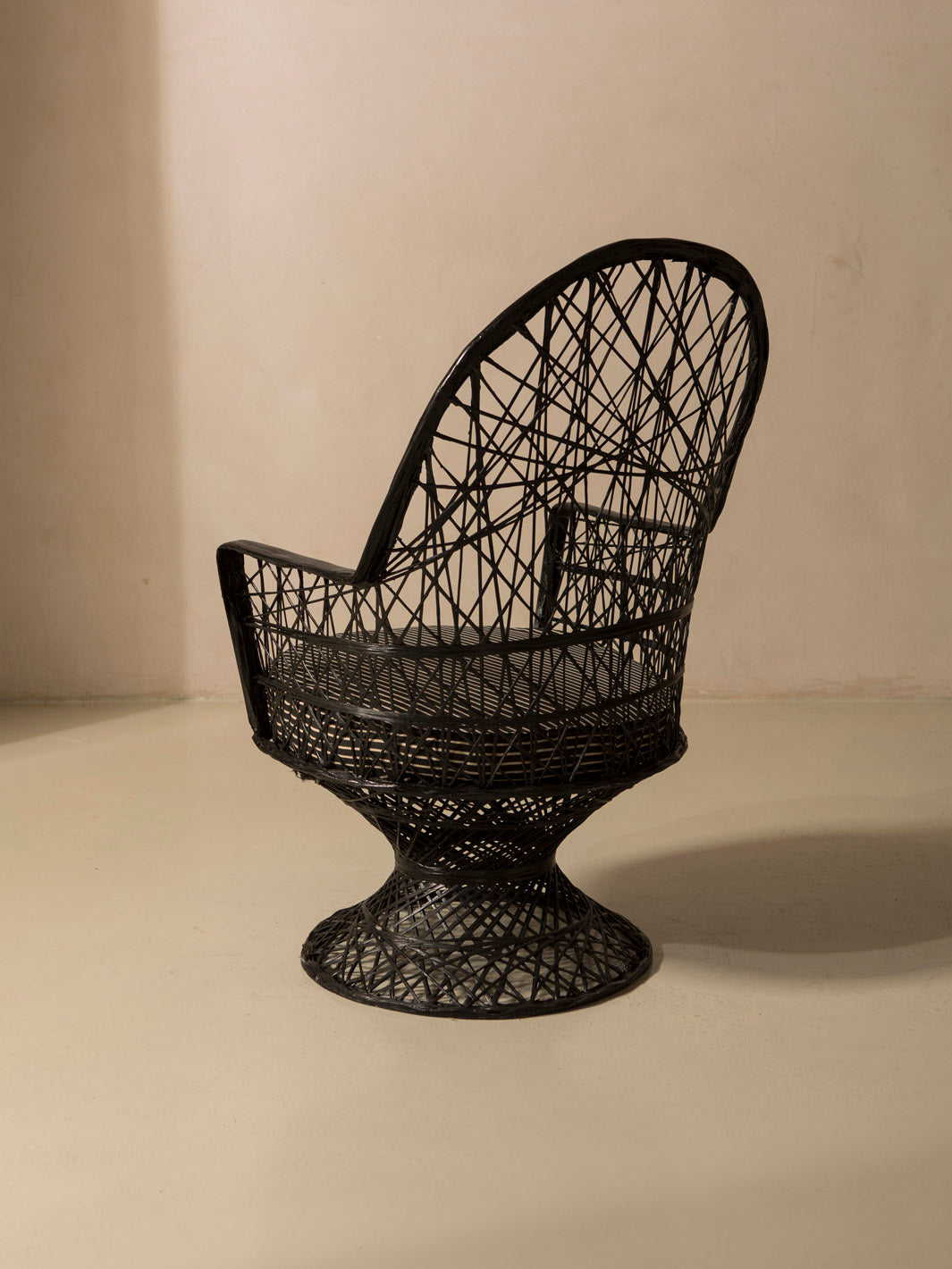 Black fiberglass armchair