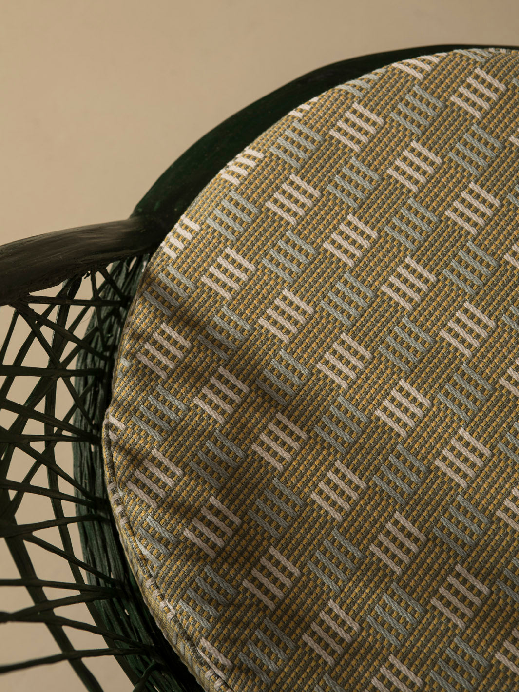 Dark green fiberglass dining chair