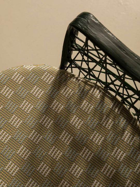 Dark green fiberglass armchair