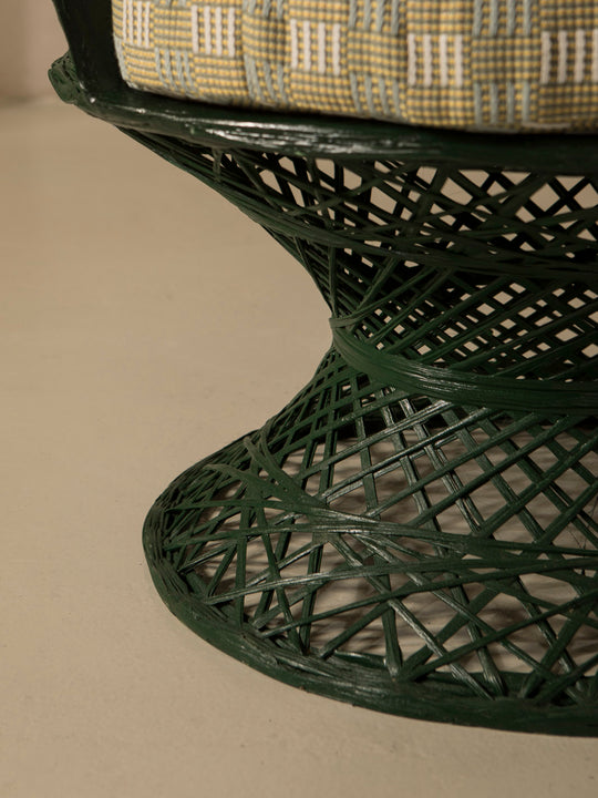 Dark green fiberglass armchair