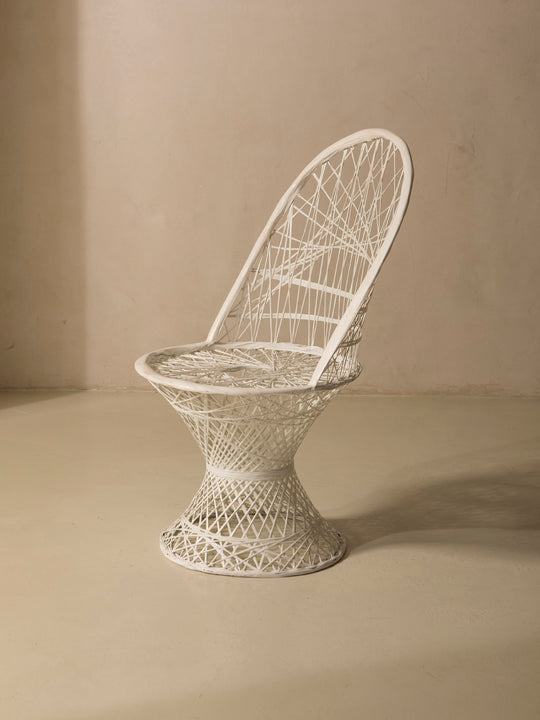 Dining chair fiberglass dark white