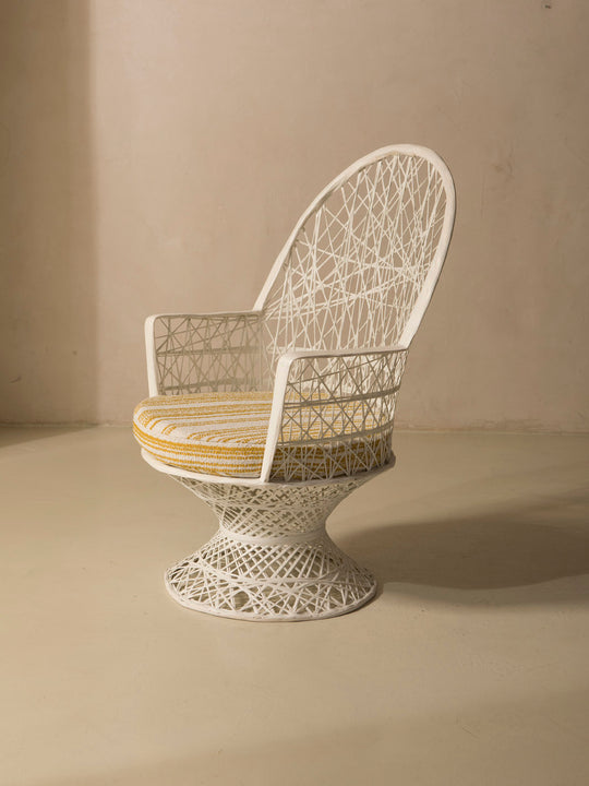 Fiberglass armchair white