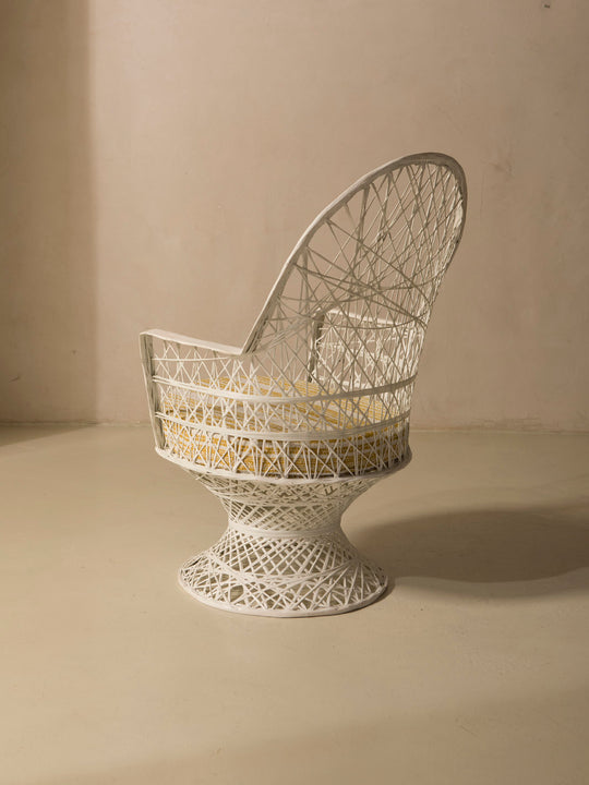 Fiberglass armchair white