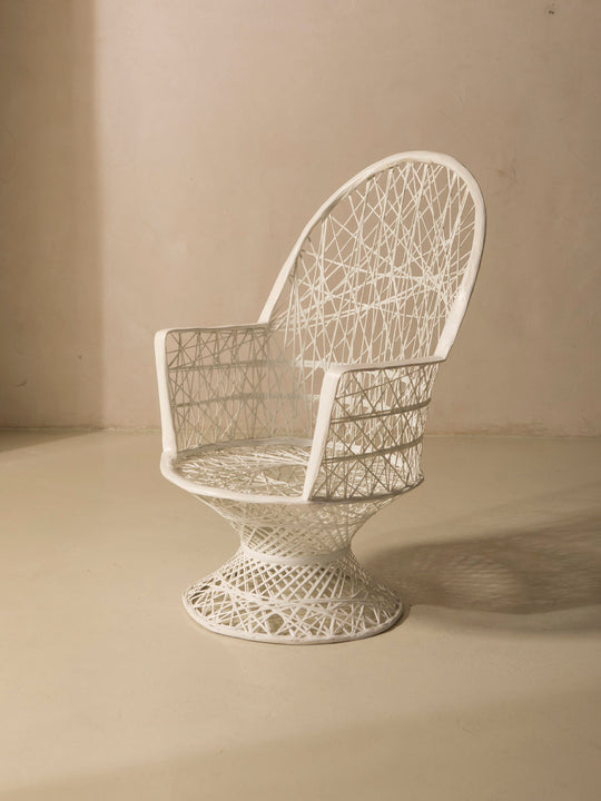 Fiberglass armchair white