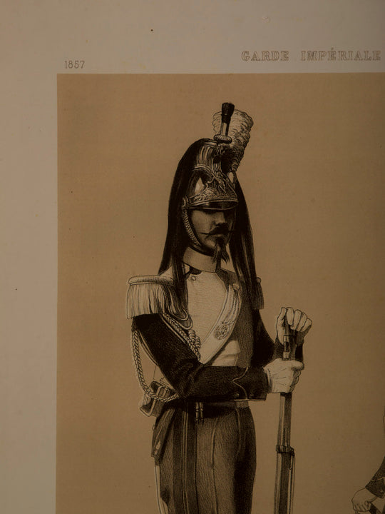 Grabado francés Guardia Imperial 1857