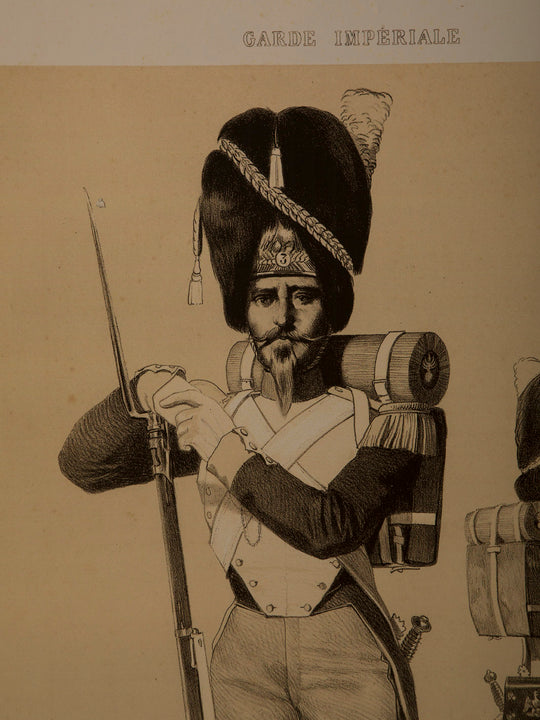 Grabado francés Guardia Imperial 1857