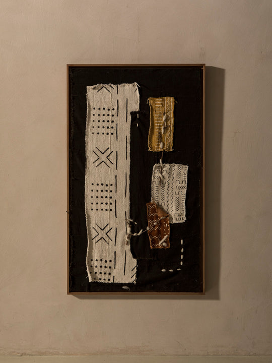 Cuadro Bogolán negro 110x65cm