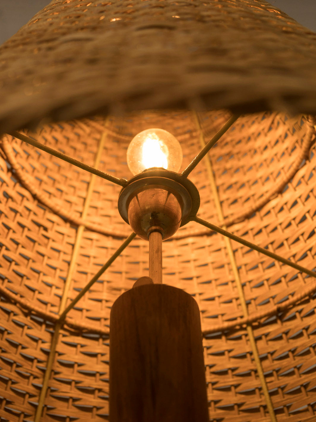 Rattan floor lamp