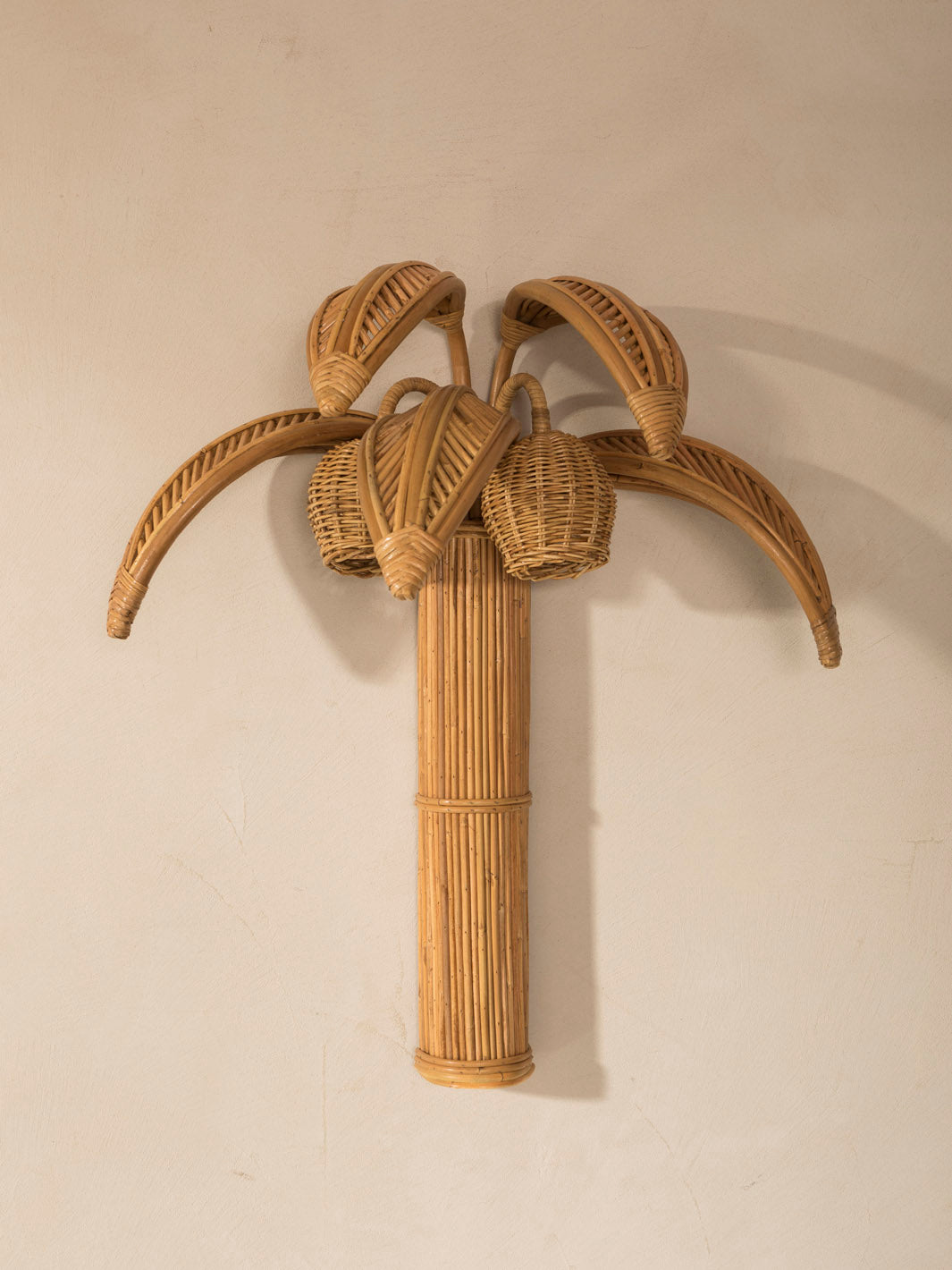 Rattan Palm Tree Wall Lamp