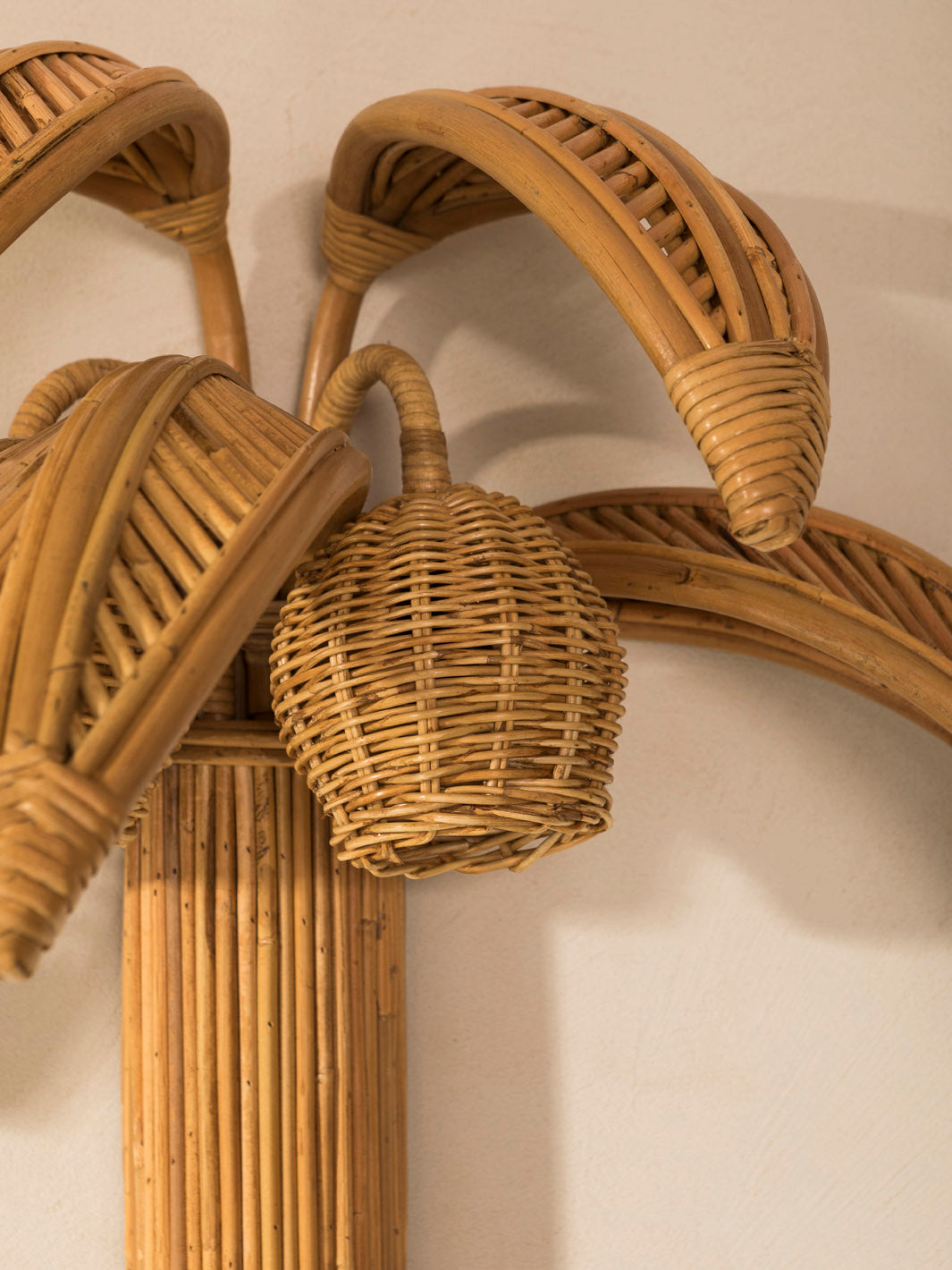 Rattan Palm Tree Wall Lamp