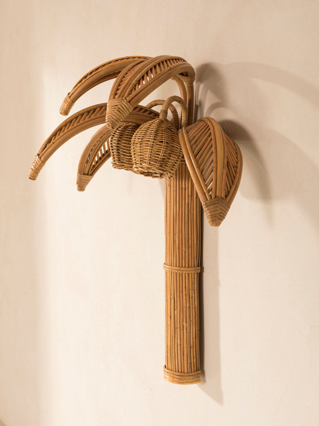 Rattan Palm Tree Wall Lamp