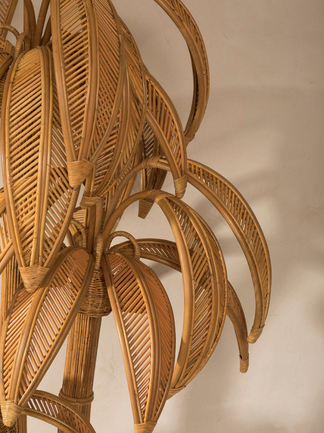 Rattan Palm Tree Wall Lamp