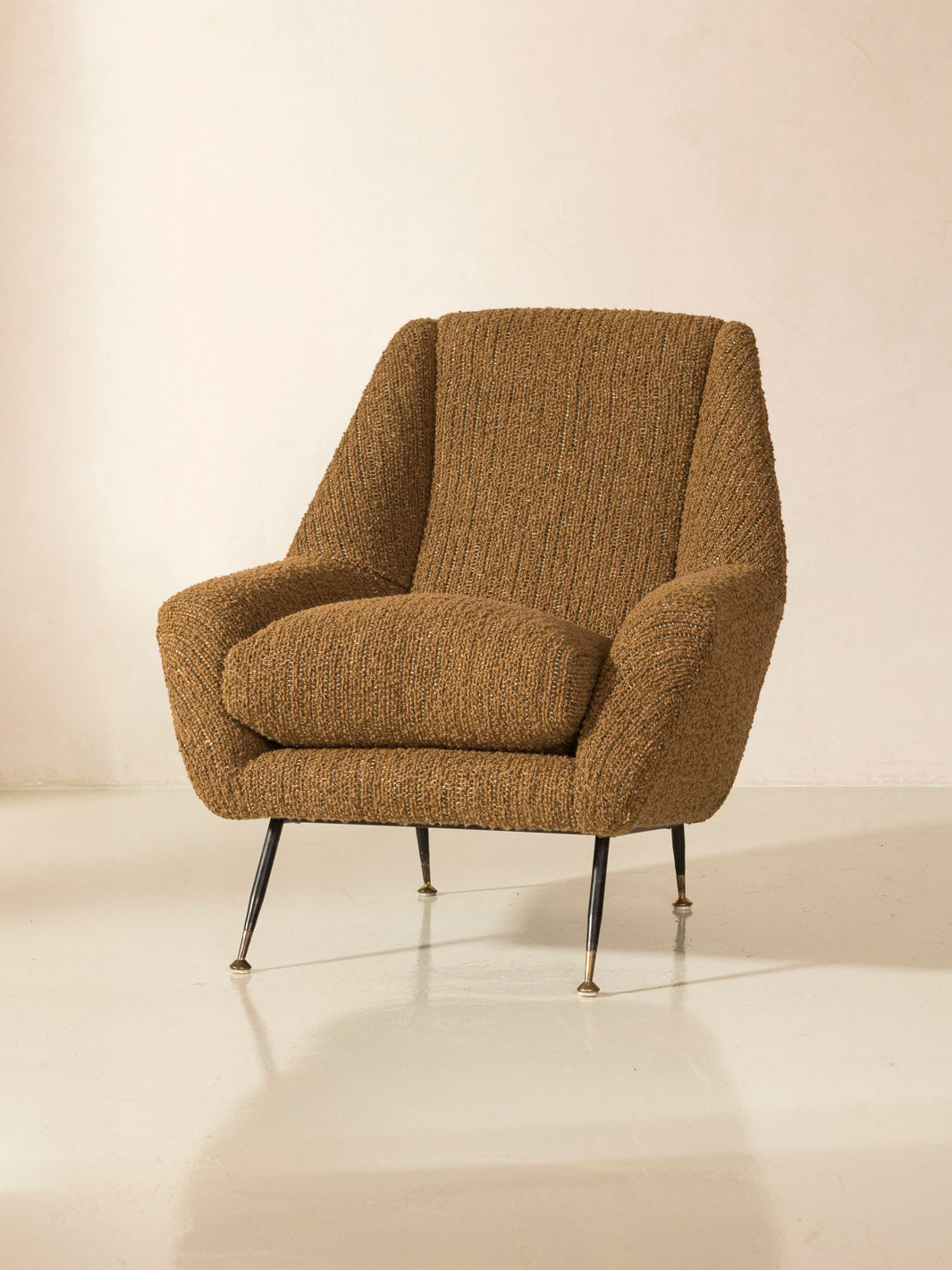 Fauteuil italien marron du milieu du siècle