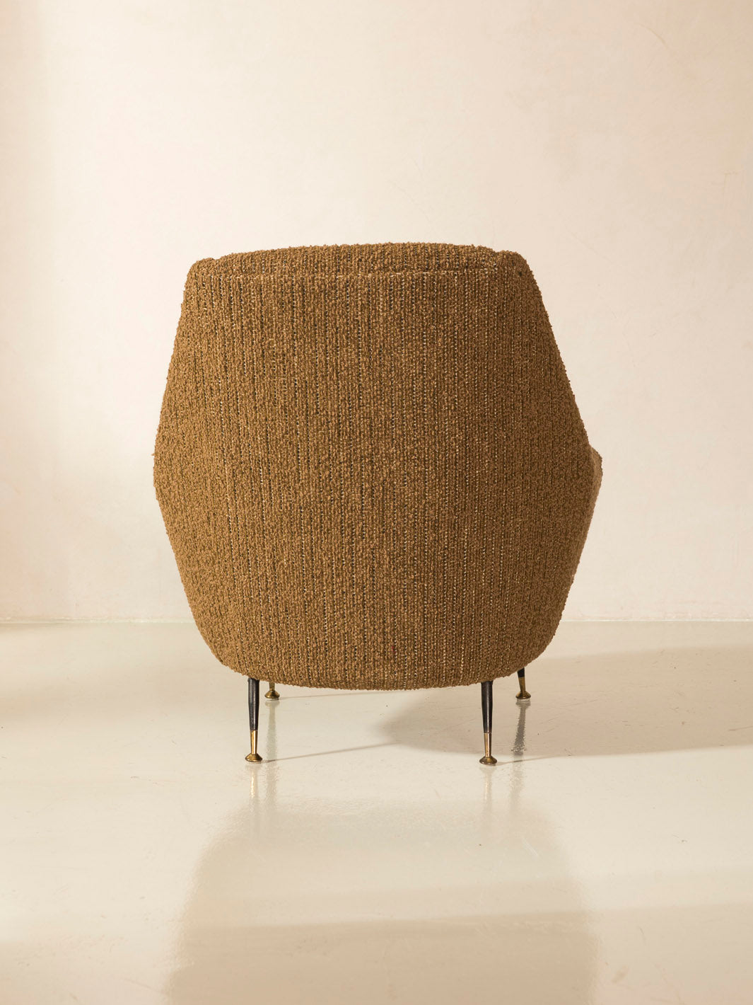 Fauteuil italien marron du milieu du siècle
