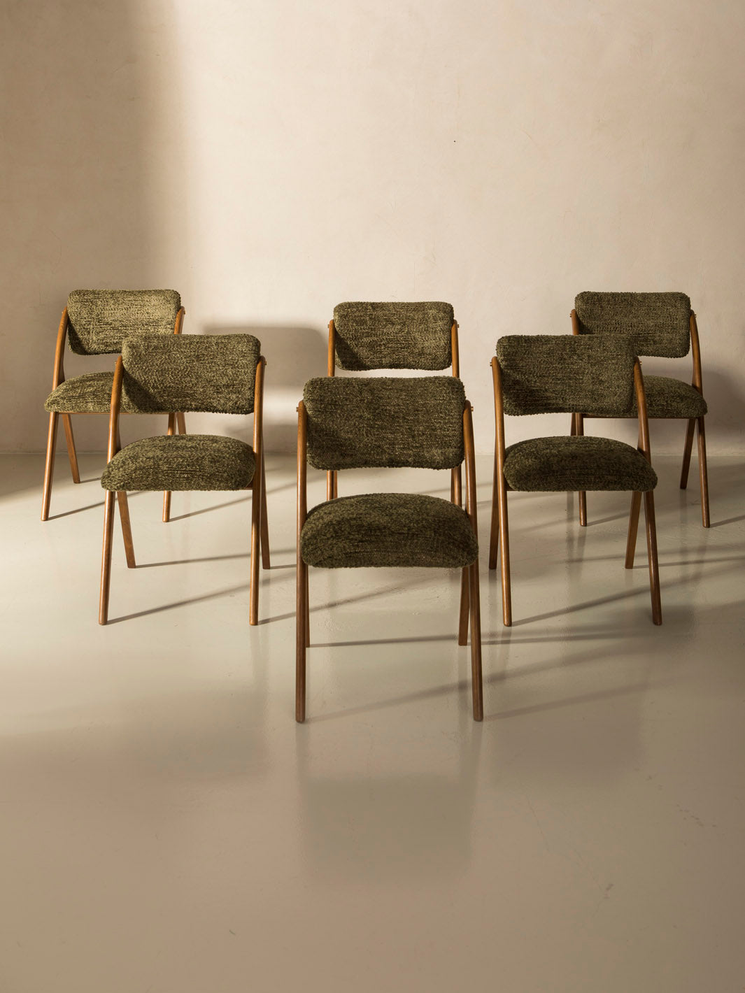 Silla italiana verde bouclé