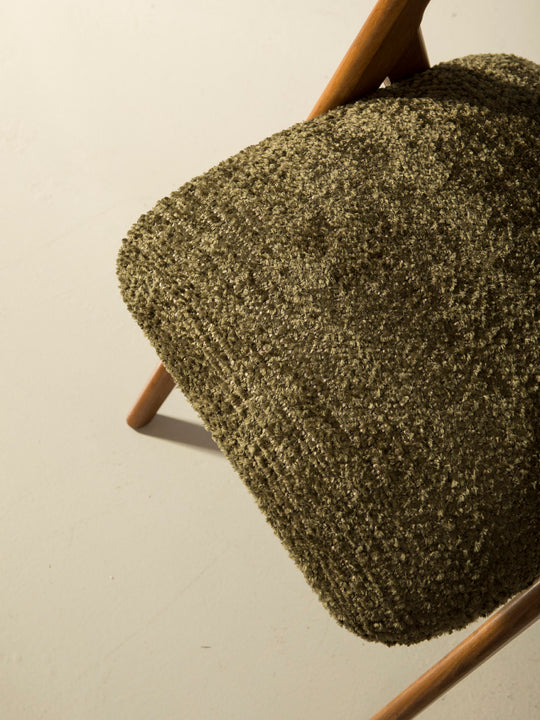 Italian green bouclé chair