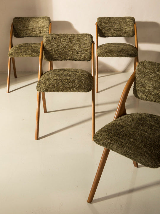 Italian green bouclé chair