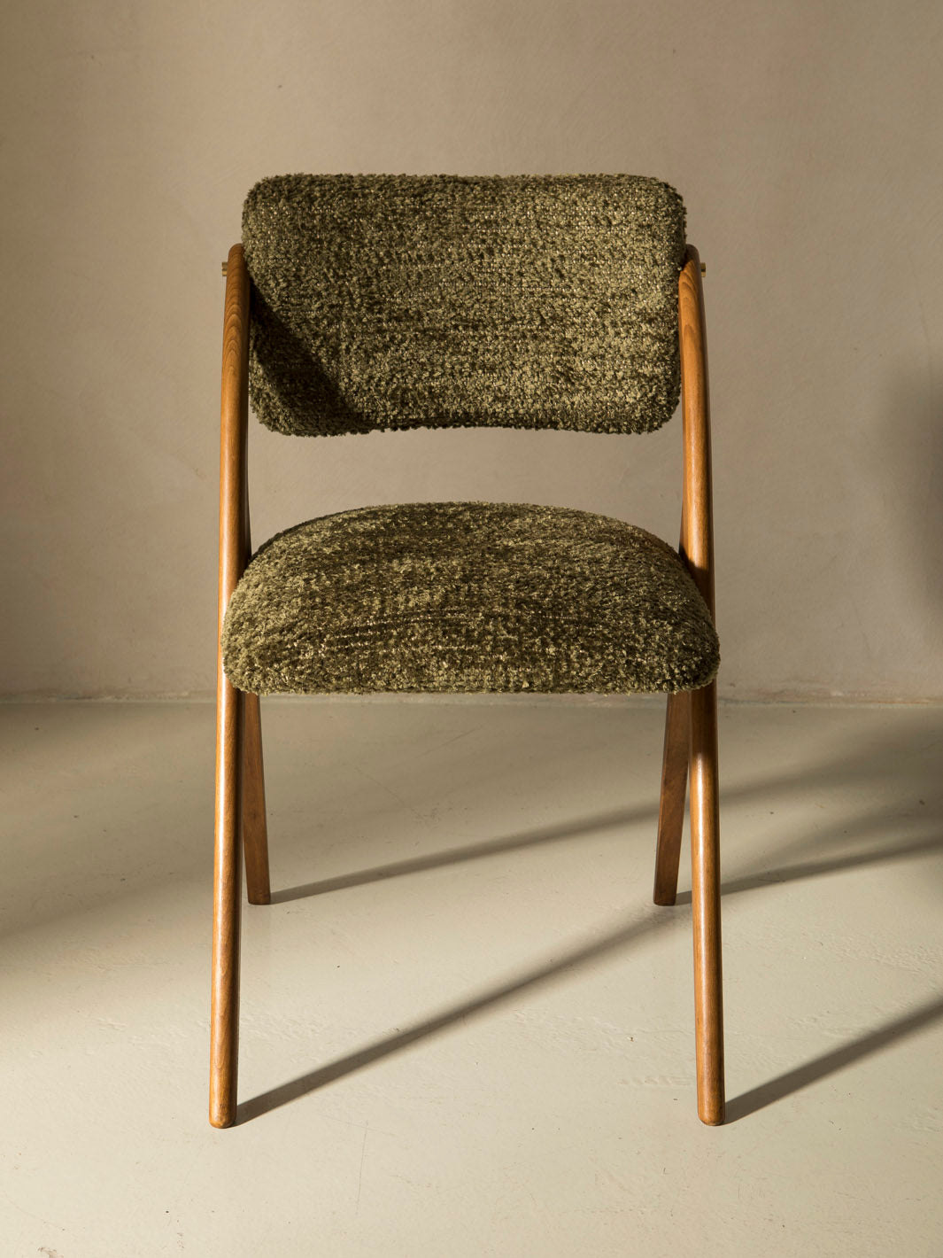 Silla italiana verde bouclé