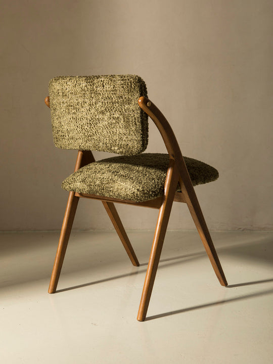 Italian green bouclé chair