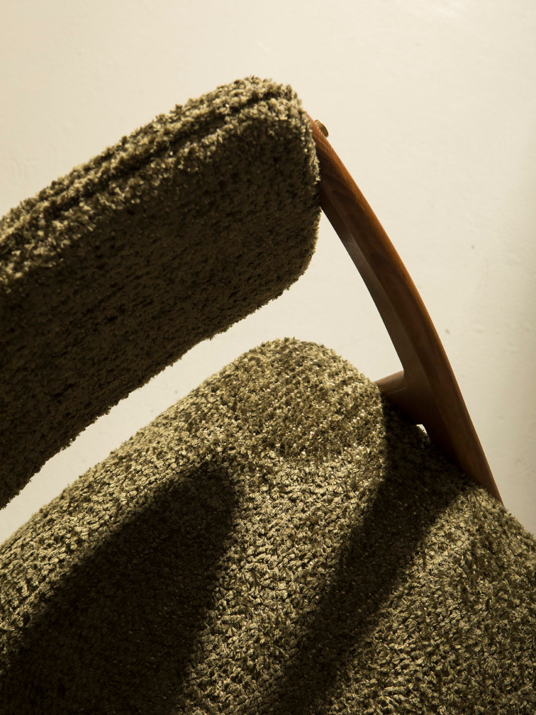 Italian green bouclé chair