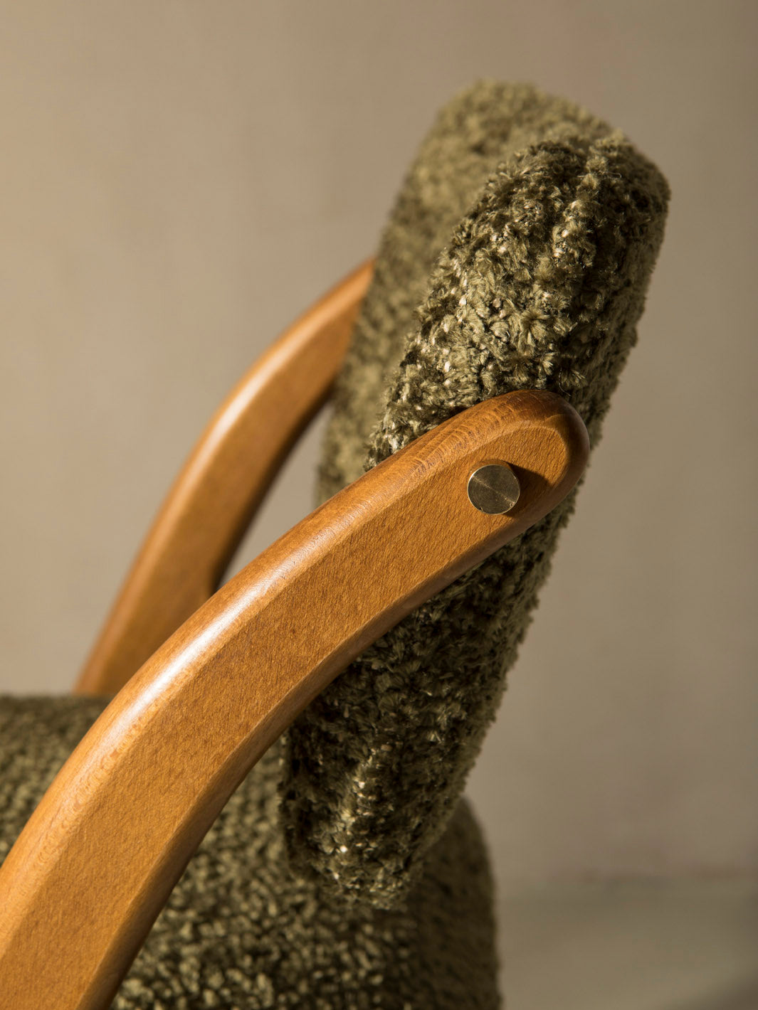 Italian green bouclé chair