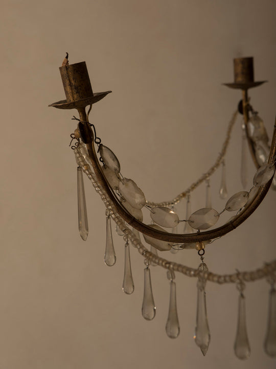 18th-century Genoese polychrome wood chandelier