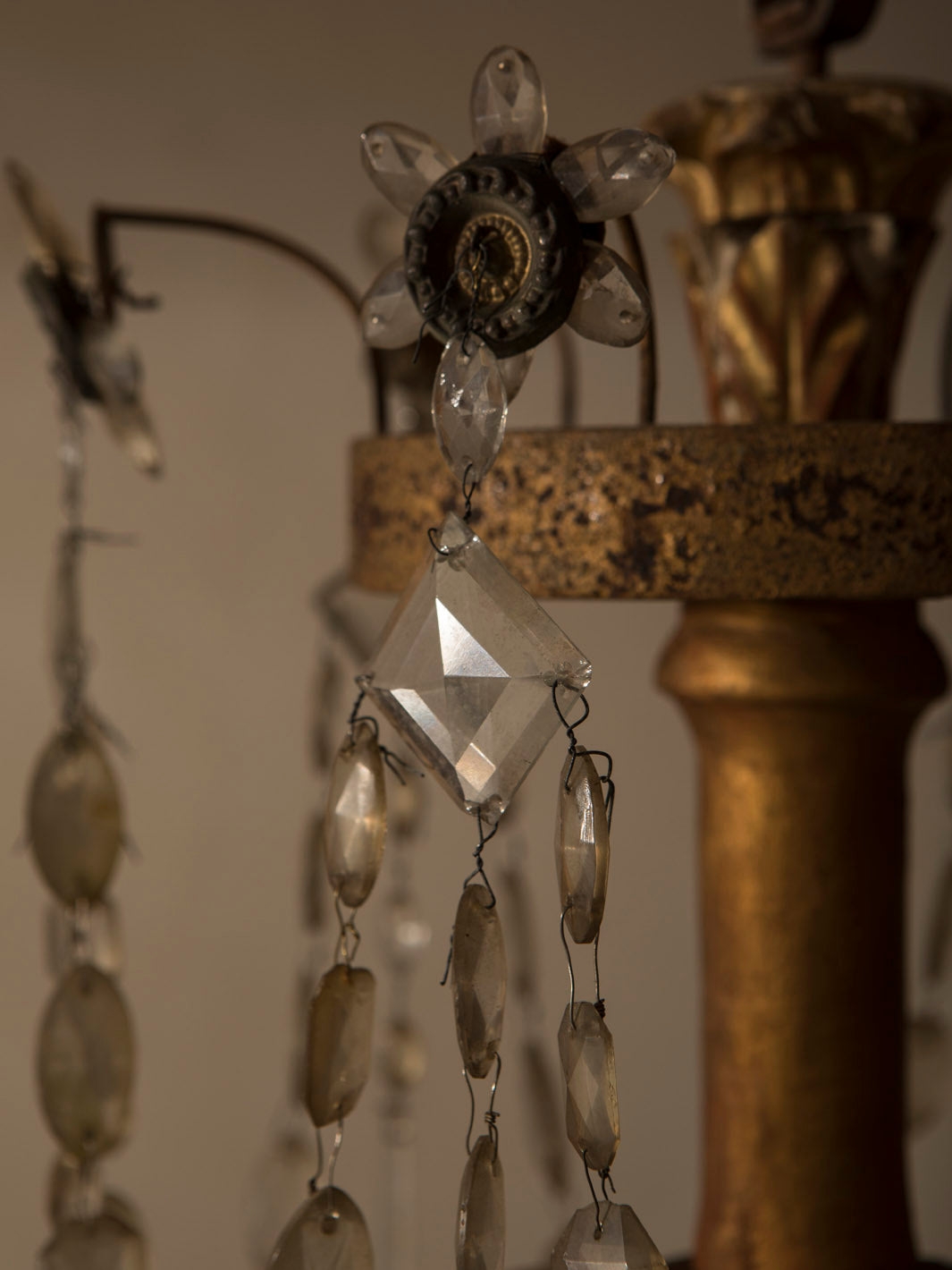 18th-century Genoese polychrome wood chandelier