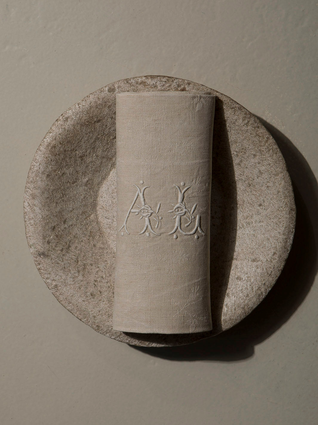 Juego de 12 servilletas de Damasco "AL"