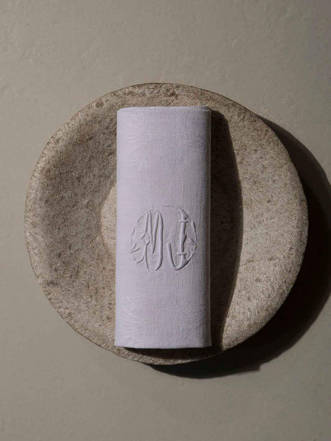 Juego de 6 servilletas de Damasco "MJ"