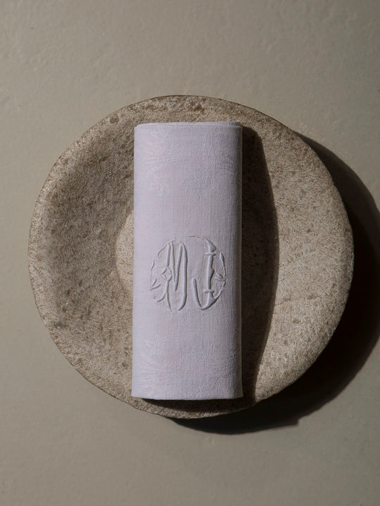 Juego de 6 servilletas de Damasco "MJ"