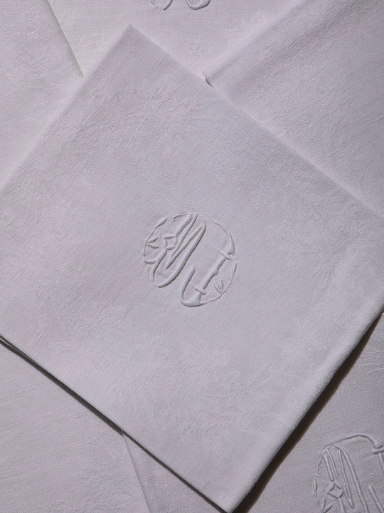 Juego de 6 servilletas de Damasco "MJ"