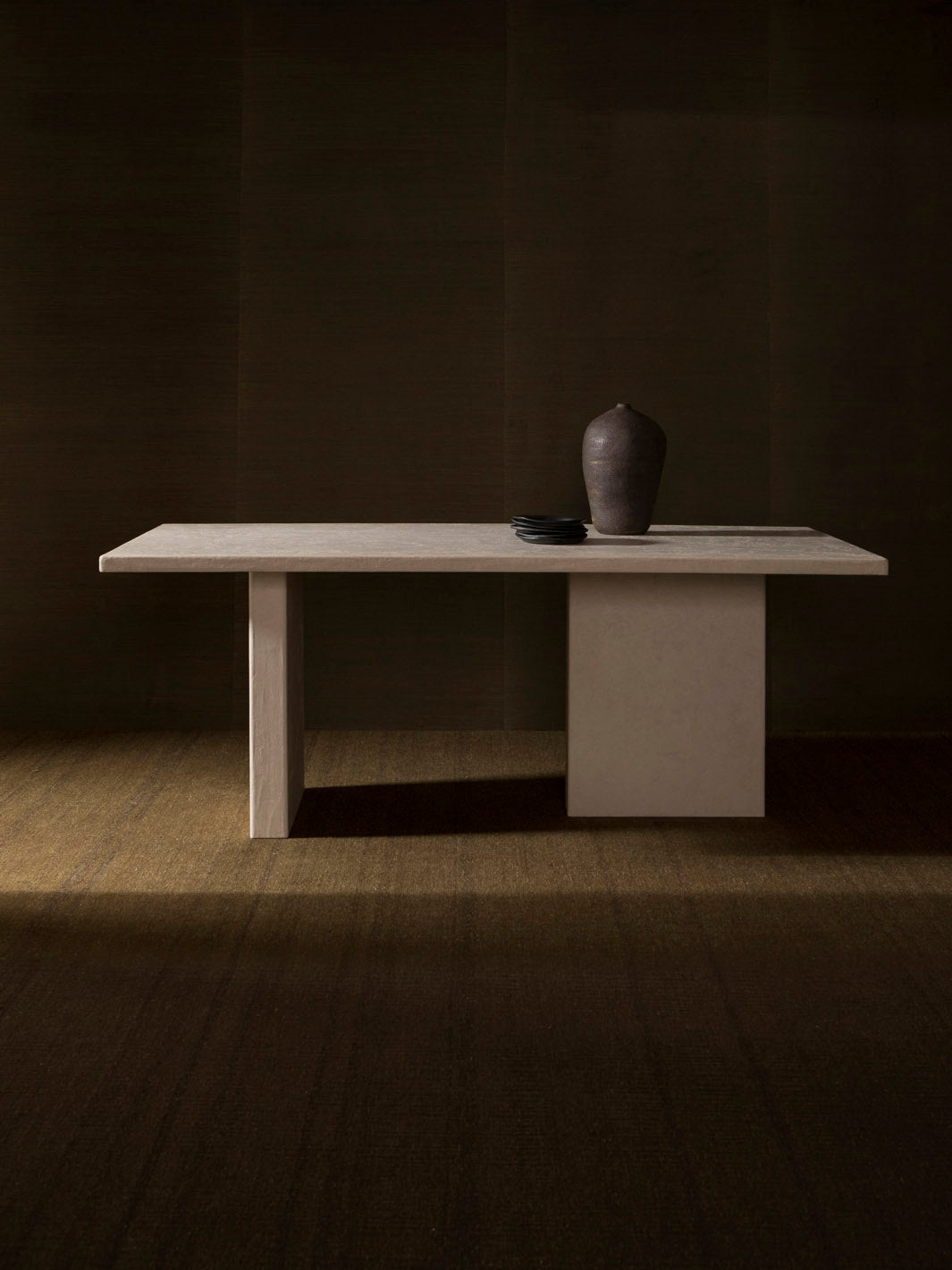 Rope rectangular clay table