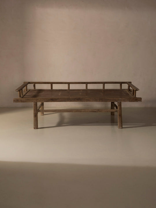 Banco chino de olmo recuperado y bambú 201x51x89cm