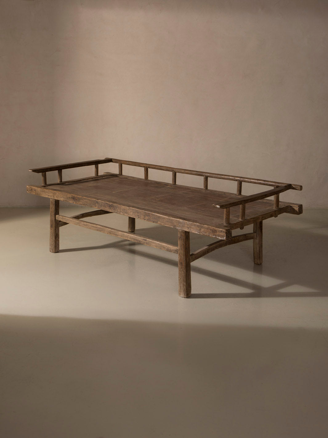 Banco chino de olmo recuperado y bambú 201x51x89cm