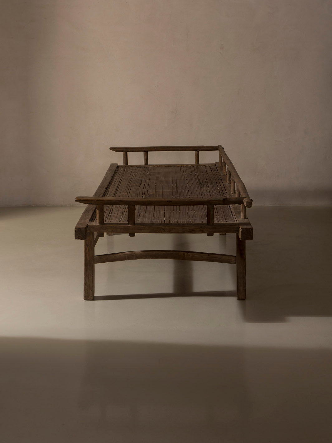 Banco chino de olmo recuperado y bambú 201x51x89cm