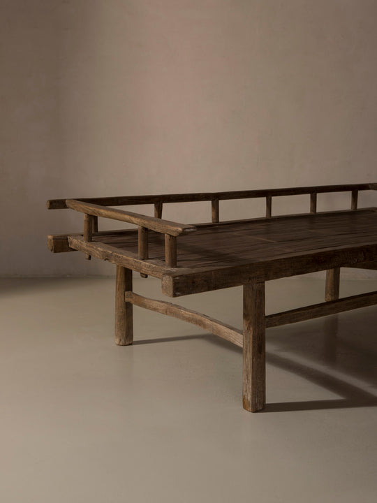 Banco chino de olmo recuperado y bambú 201x51x89cm