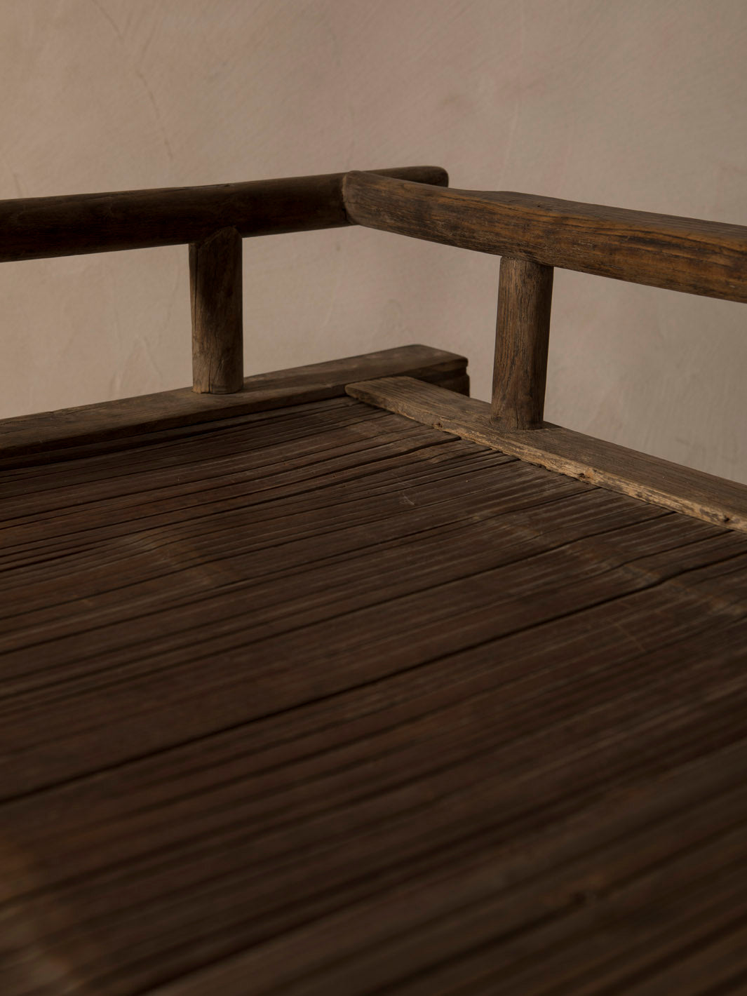 Banco chino de olmo recuperado y bambú 201x51x89cm
