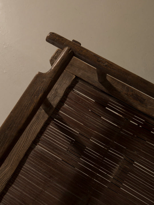 Banco chino de olmo recuperado y bambú 201x51x89cm