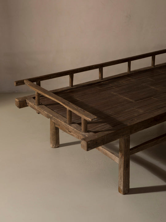 Banco chino de olmo recuperado y bambú 201x51x89cm
