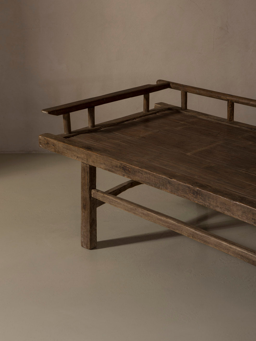 Banco chino de olmo recuperado y bambú 201x51x89cm