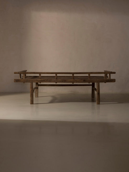 Banco chino de olmo recuperado y bambú 201x51x89cm