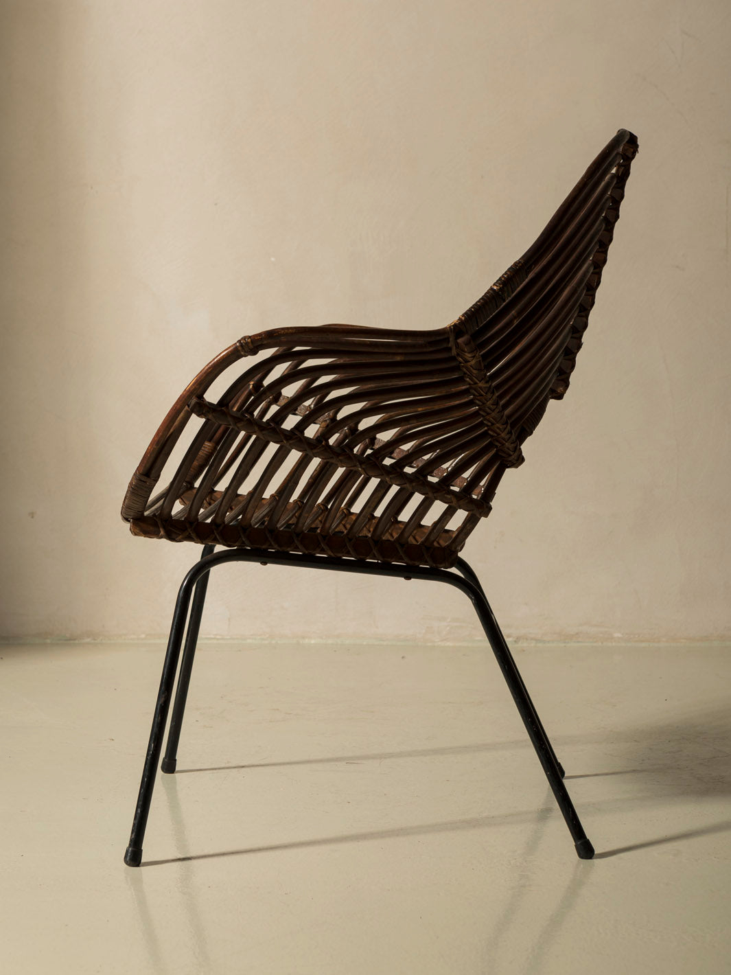 Pair of rattan armchairs from Italy, 1960s