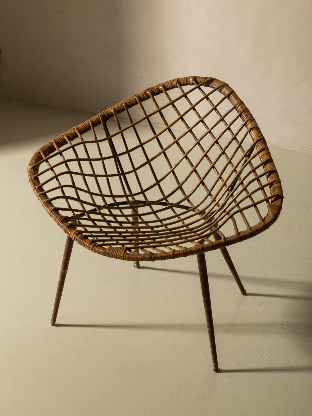 Bertoia ratán y bambú años 50