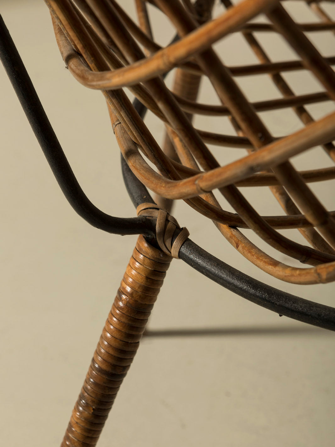Bertoia ratán y bambú años 50