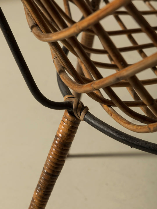 Bertoia ratán y bambú años 50